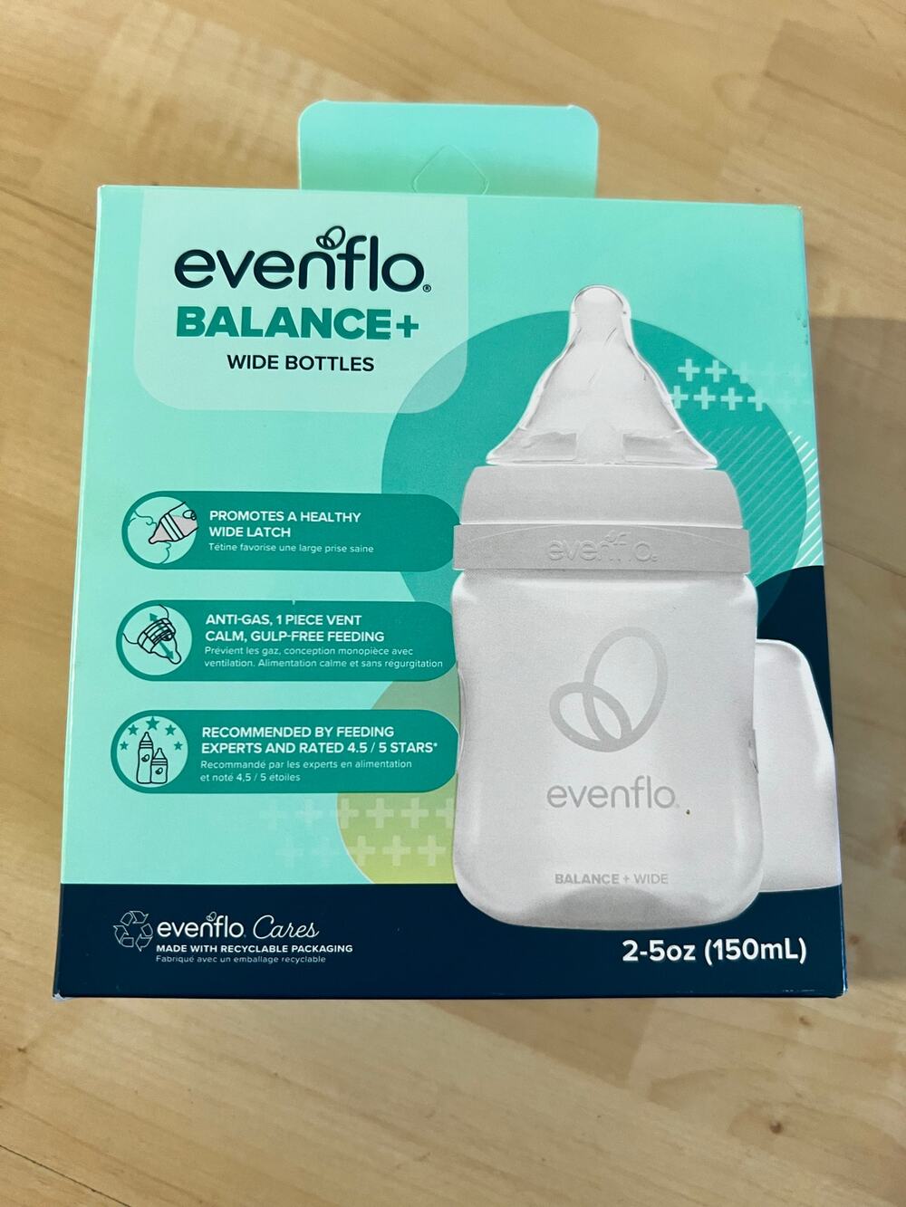 Evenflo Balance Plus Wide Baby Bottles 2-5 oz 150ml Slow Flow Anti Colic New